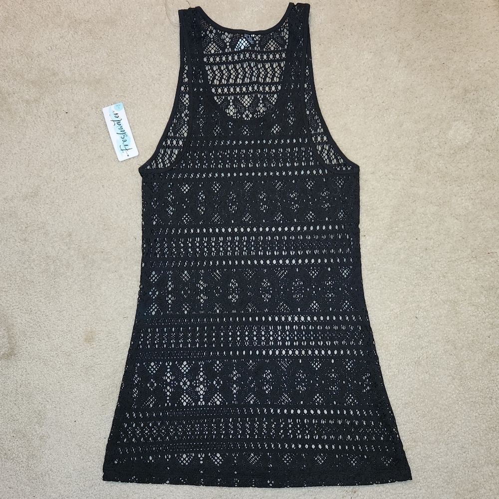 Black Lace Beach Cover up Sz Sm